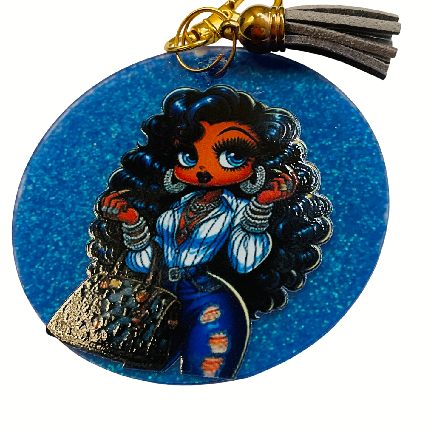 Glam Boss Babe Keychain – Blue Edition
