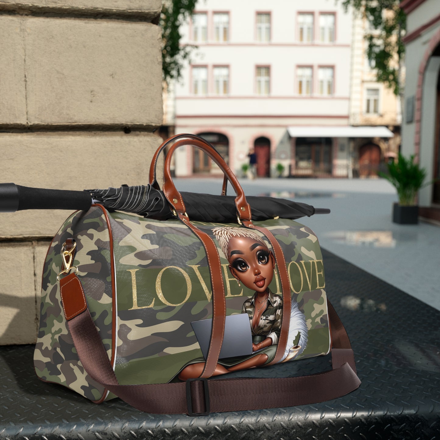 Love & Peace Camouflage Travel Bag