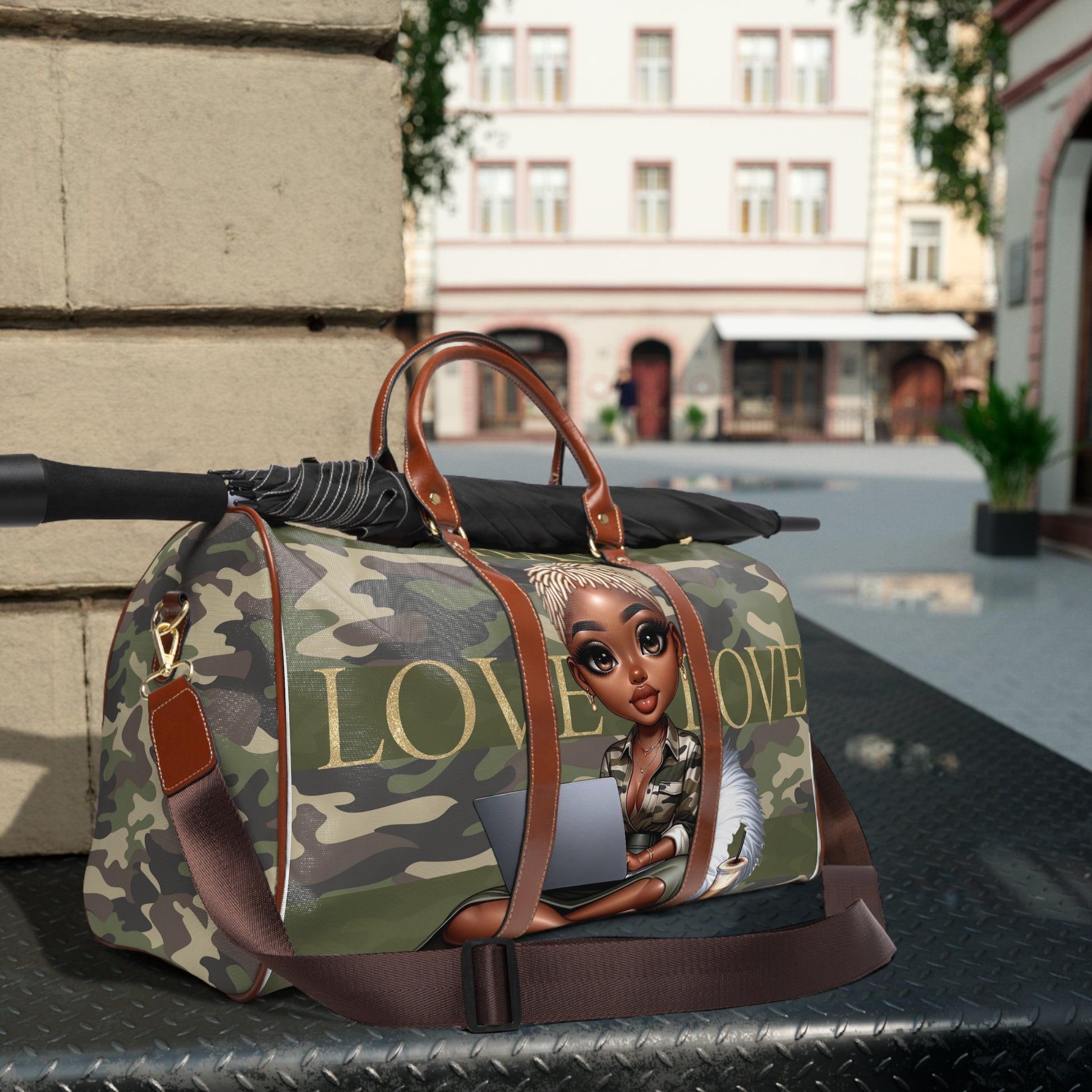 Love & Peace Camouflage Travel Bag