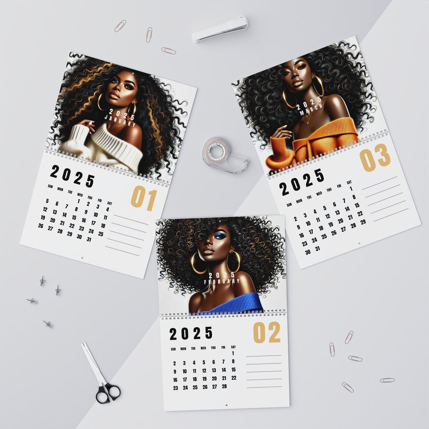 Queen of Curls Wall Calendar