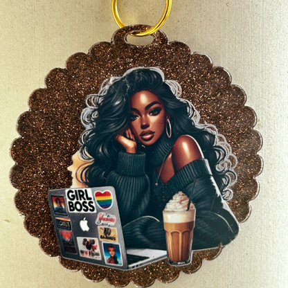 Girl Boss Resin Keychain