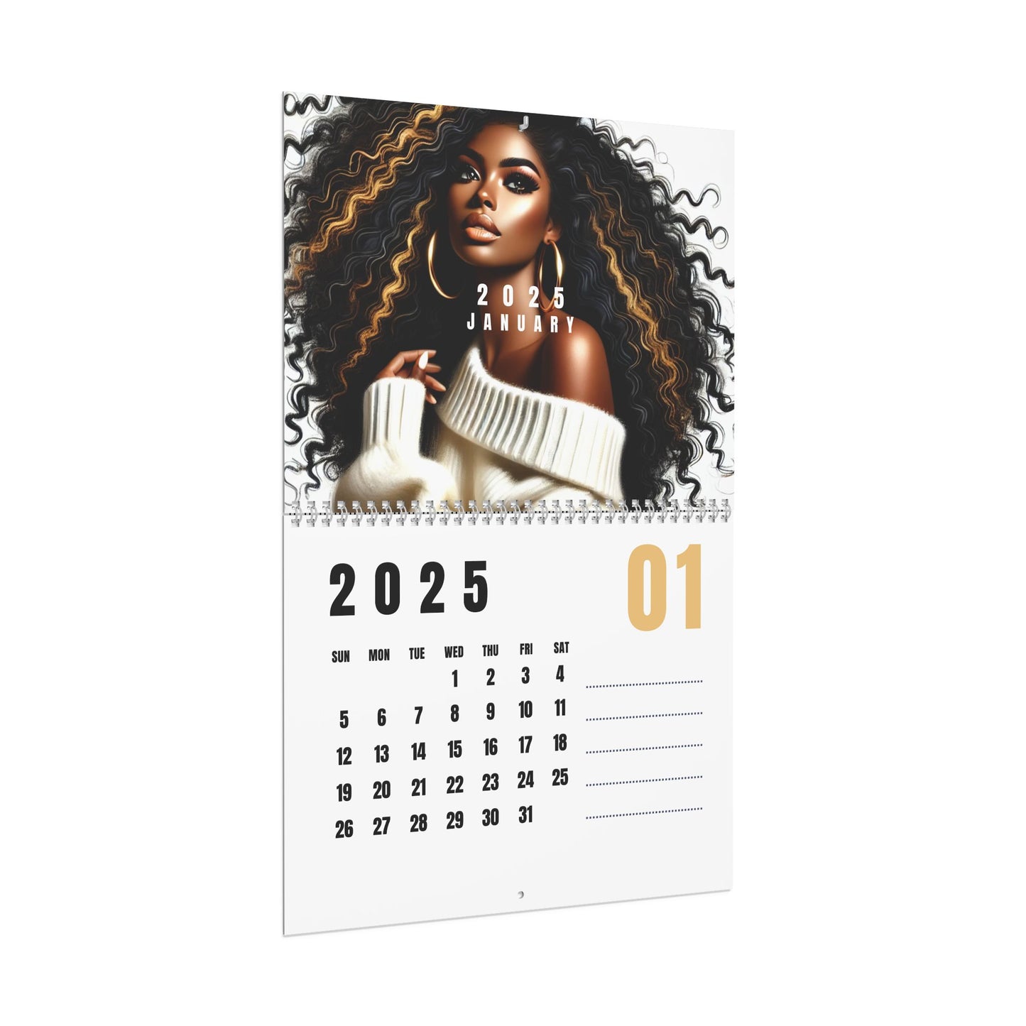 Queen of Curls Wall Calendar