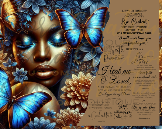 Blue Butterfly w/Scriptures Image