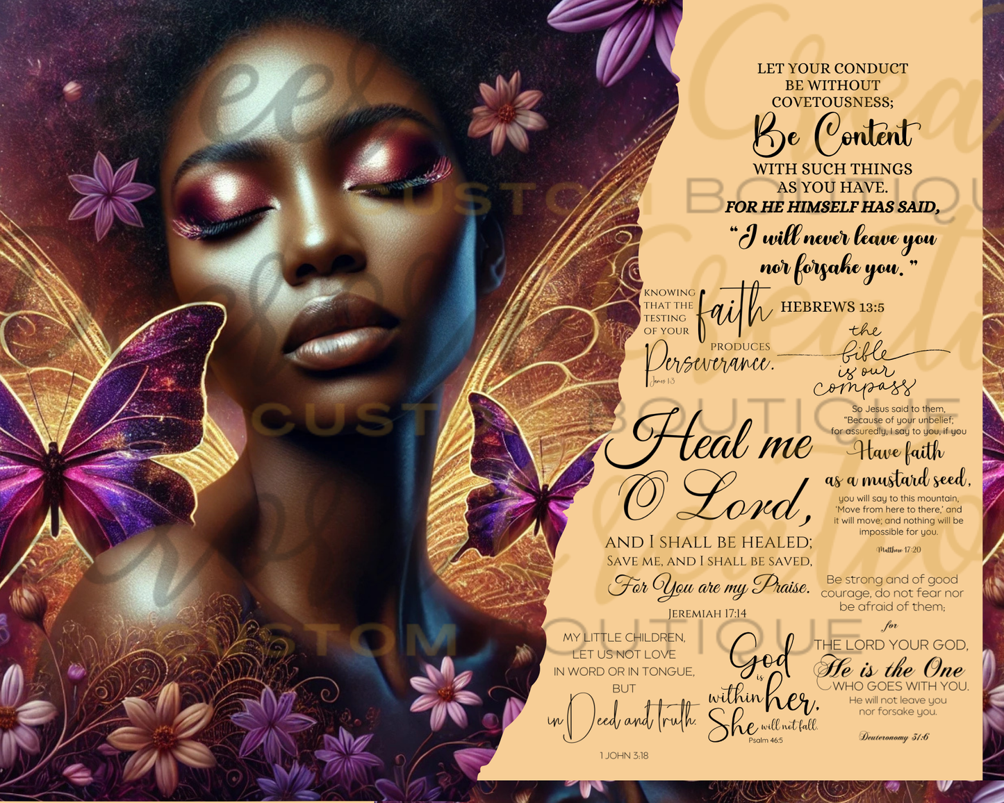 Purple Butterflies w/scriptures Image