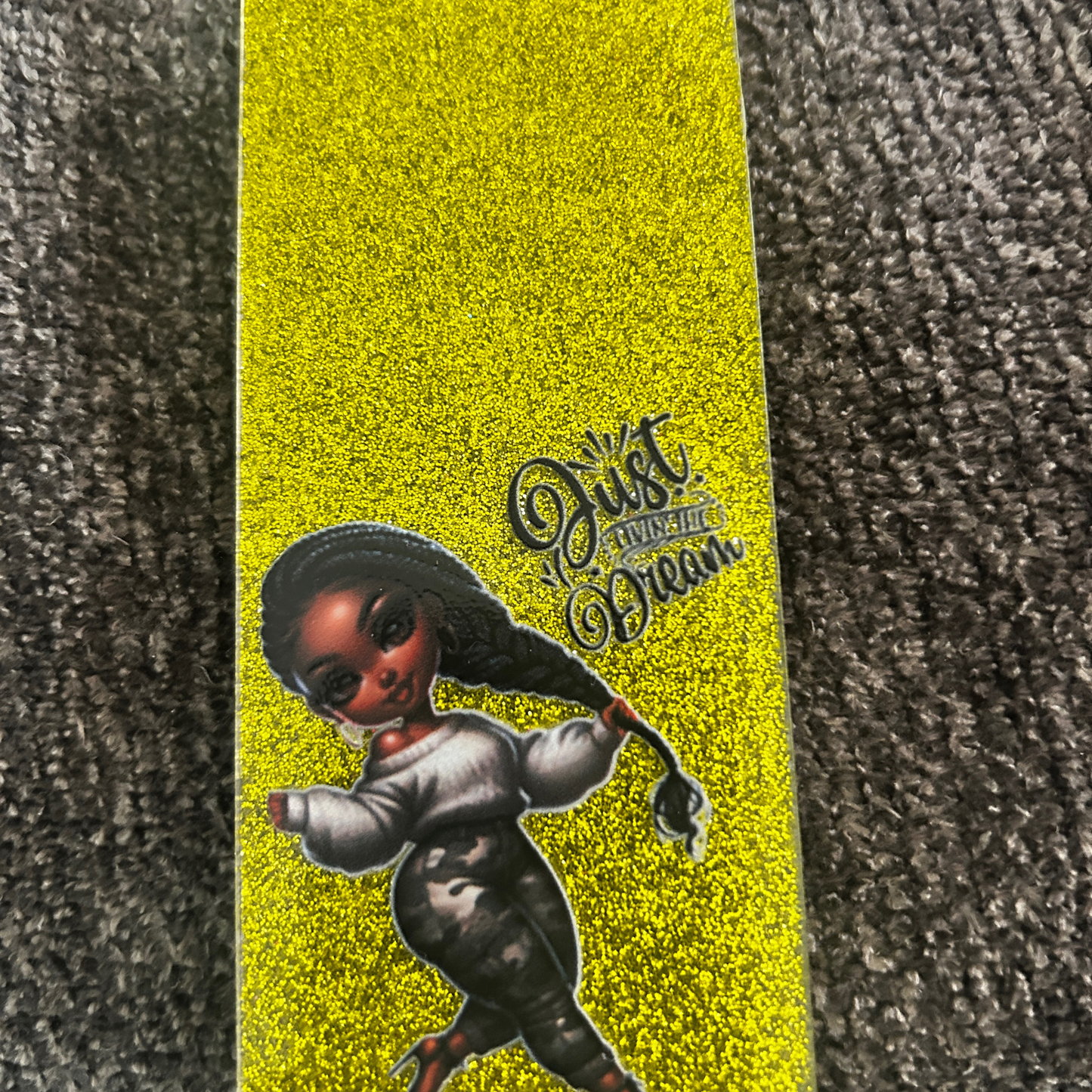 Just Chasing the Dream – Gold Glitter Resin Bookmark