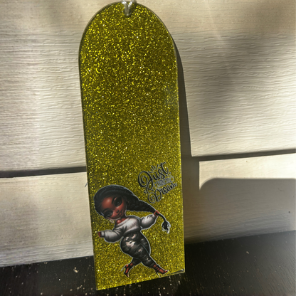 Just Chasing the Dream – Gold Glitter Resin Bookmark
