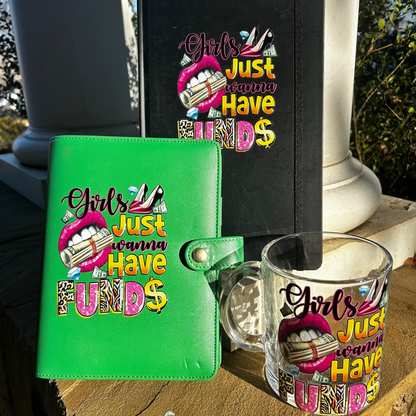 Girls Just Wanna Have Funds – Budget Planner, Notebook & Mug Bundle
