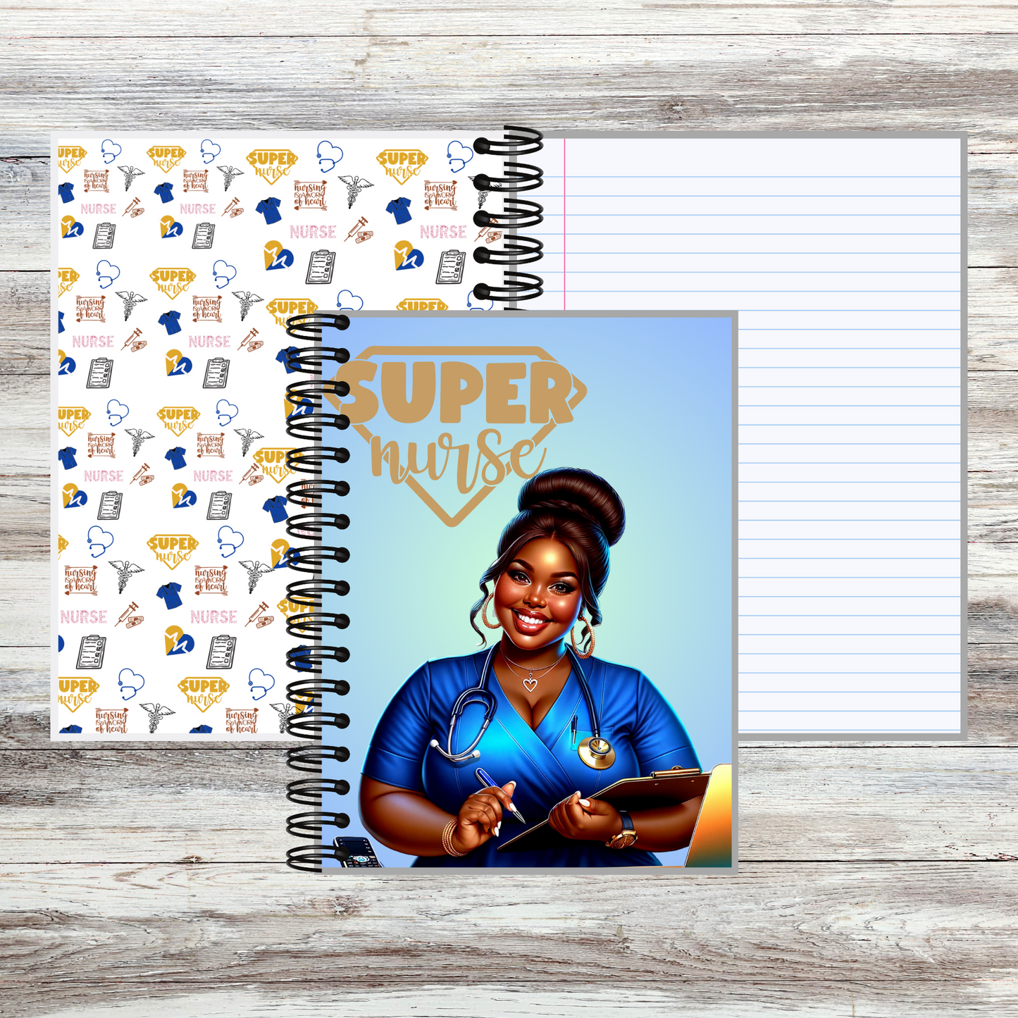 Curvy Super Nurse Spiral Notebook