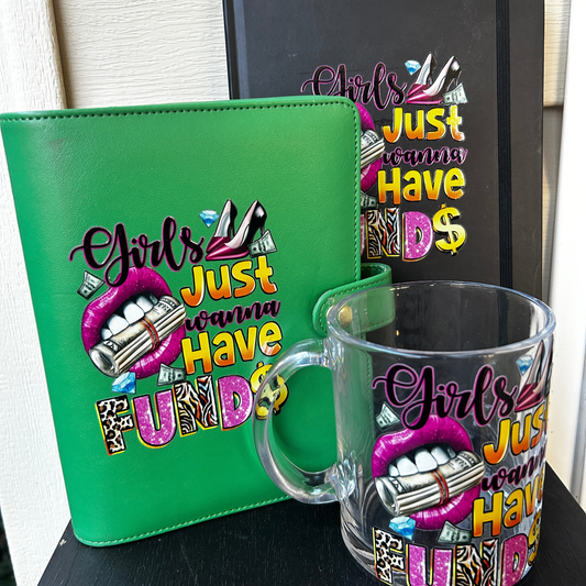 Girls Just Wanna Have Funds – Budget Planner, Notebook & Mug Bundle