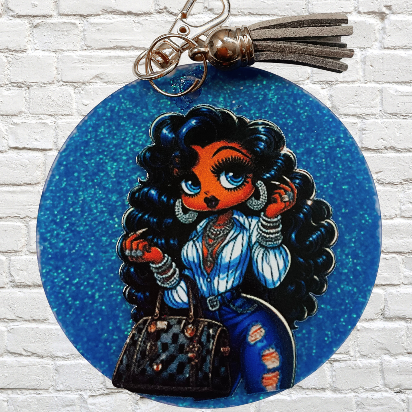 Glam Boss Babe Keychain – Blue Edition