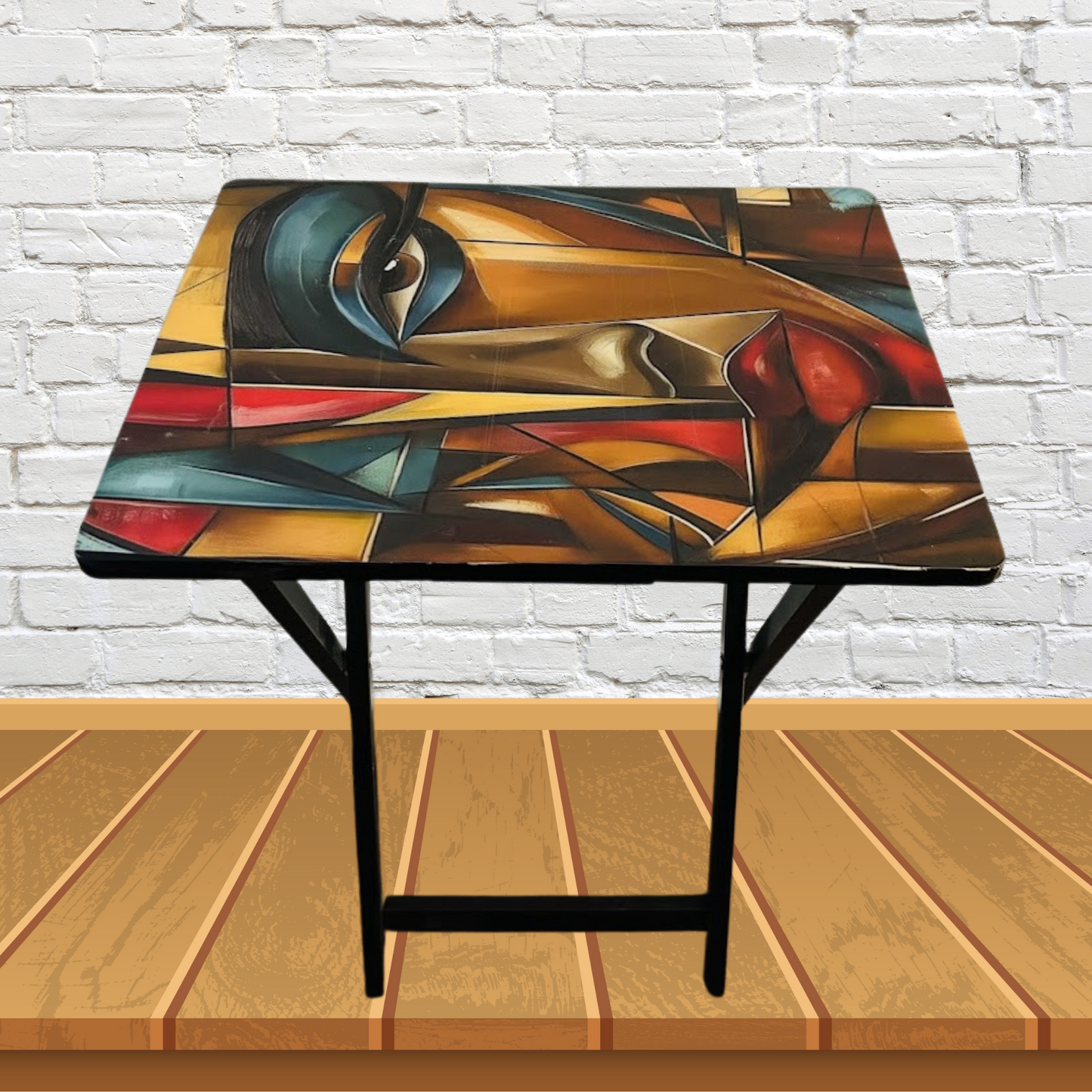 Colorful Abstract Tray Table-Epoxy Covered