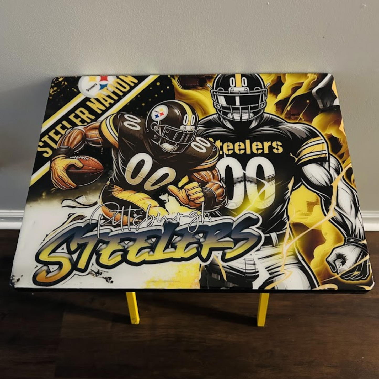 Football Themed Tray Table-Epoxy Covered