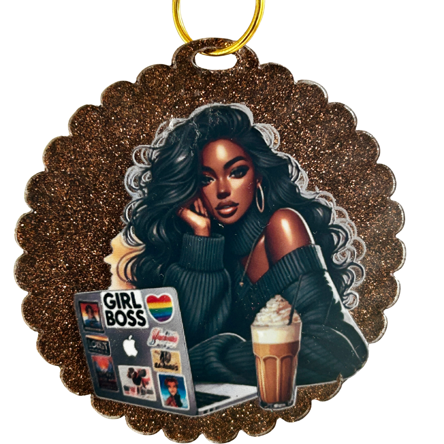 Girl Boss Resin Keychain