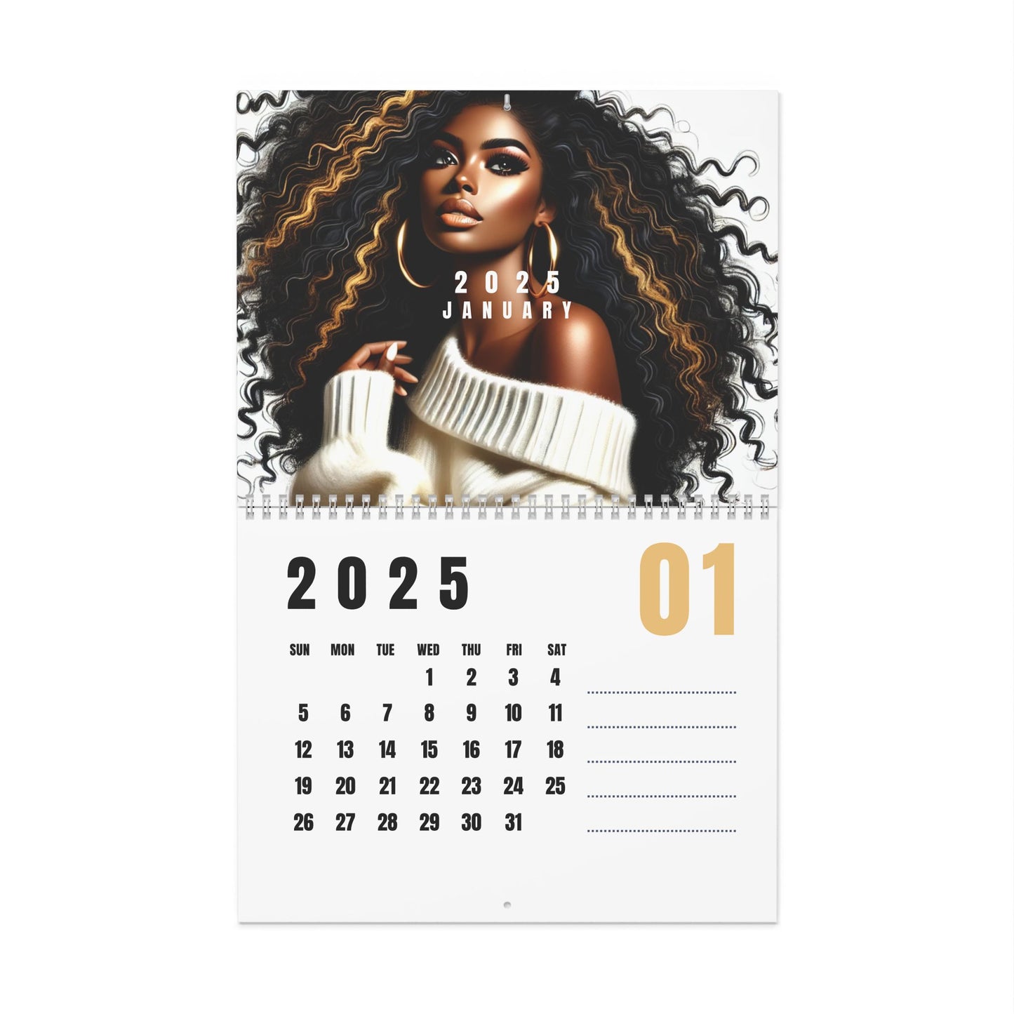 Queen of Curls Wall Calendar