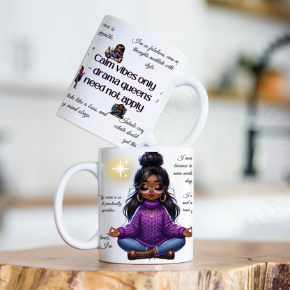 Purple Meditation Doll Mug