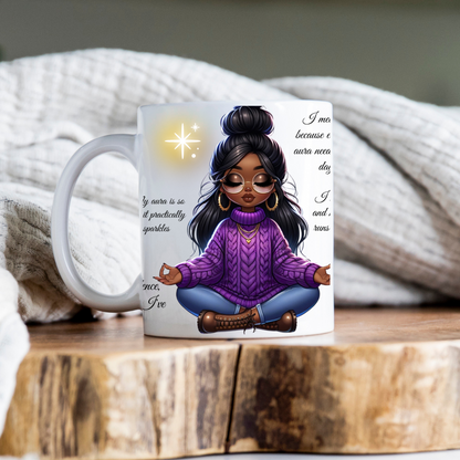 Purple Meditation Doll Mug
