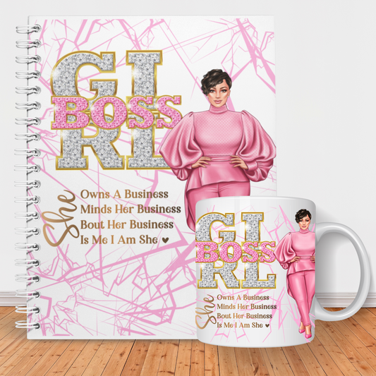 Cute Girl Boss Bling Notebook & Mug