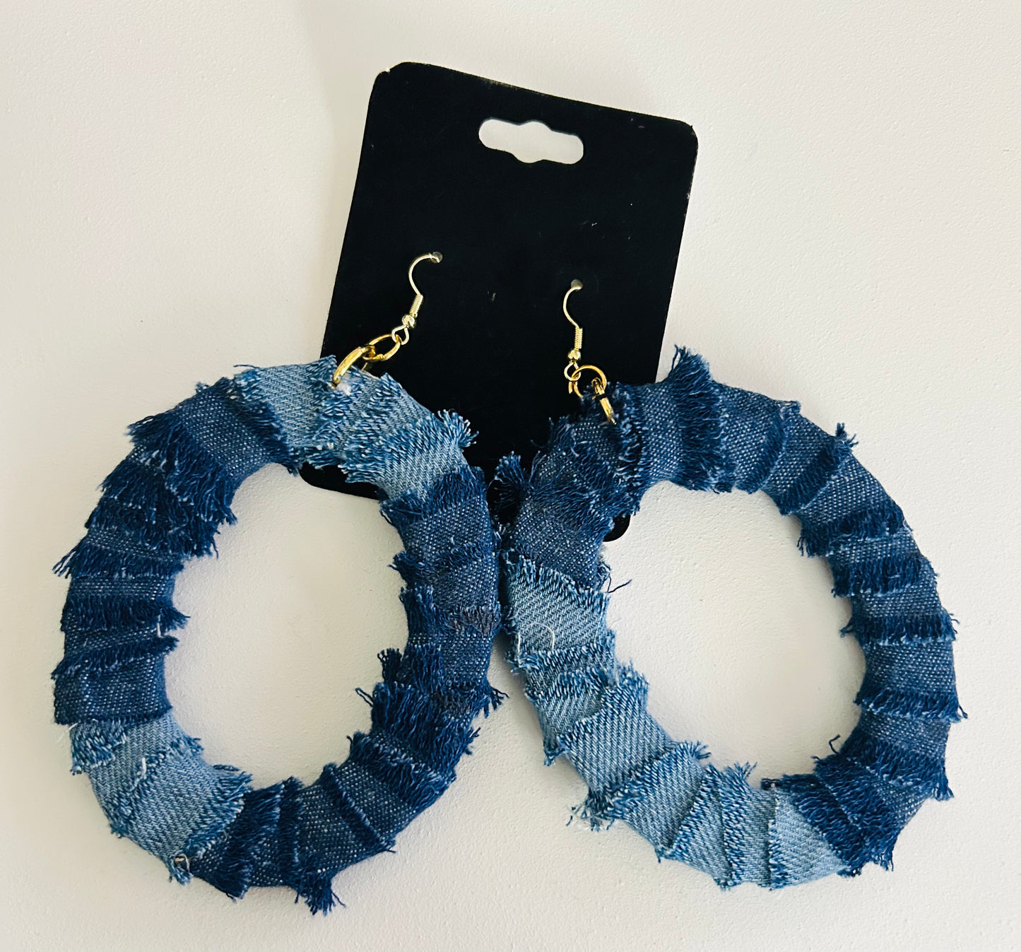 Denim Hoop Earrings-XL