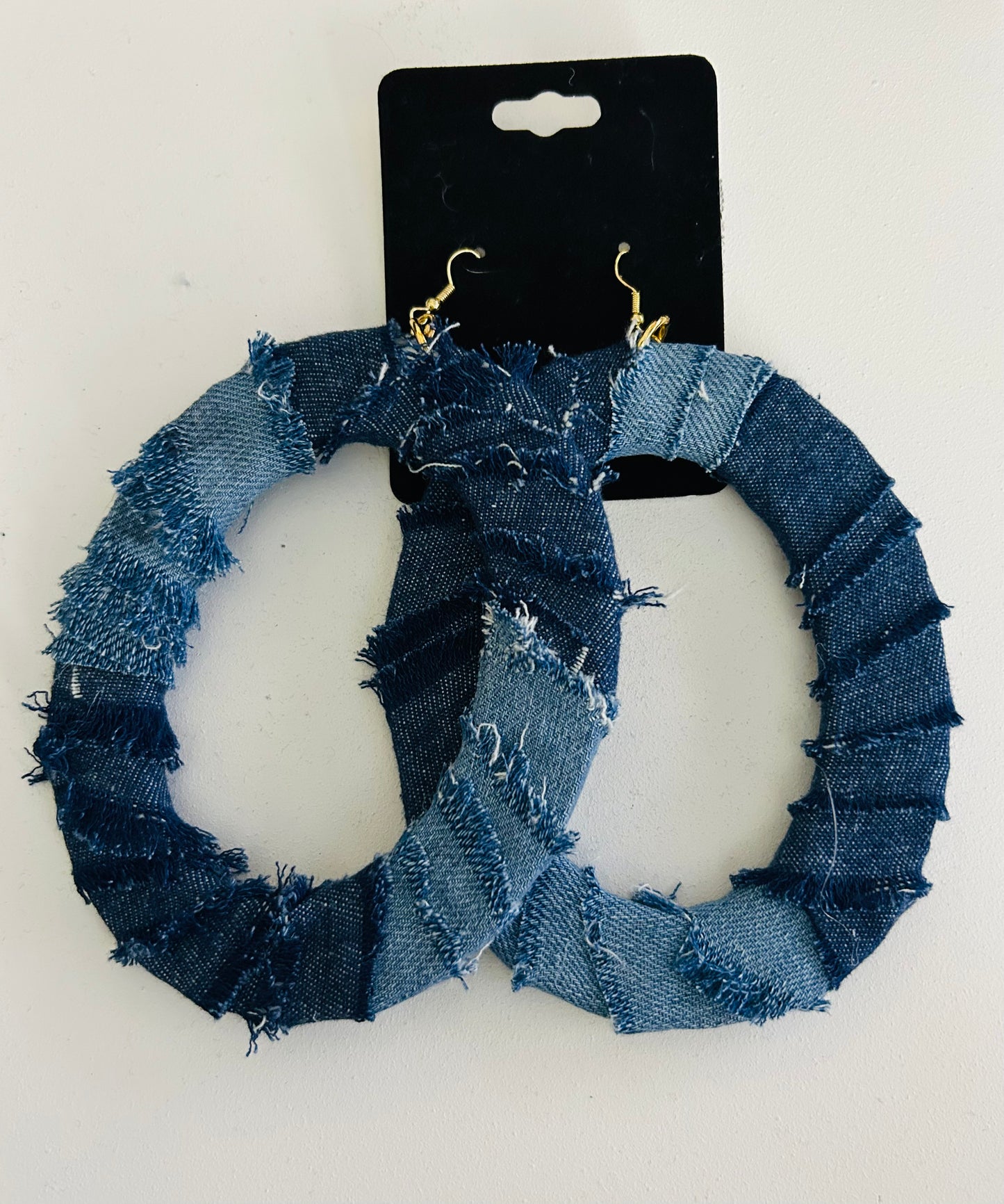 Denim Hoop Earrings-XL