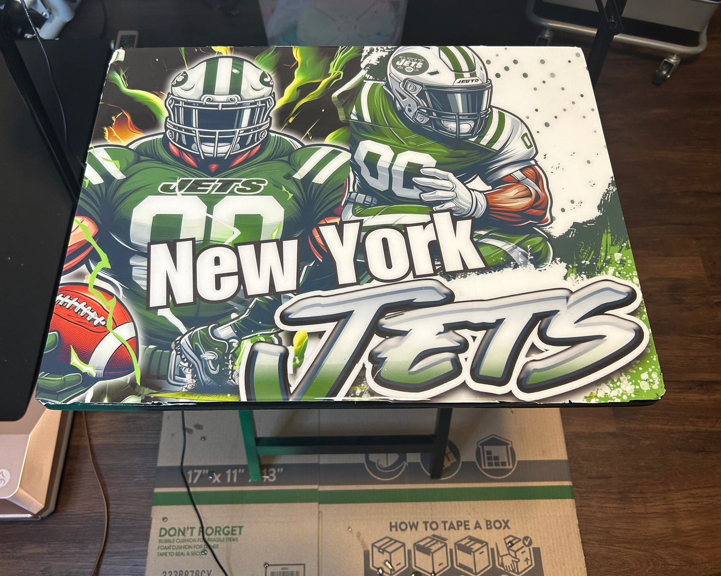 Football Themed Tray Table-Epoxy Covered