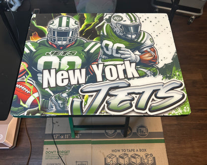 Football Themed Tray Table-Epoxy Covered