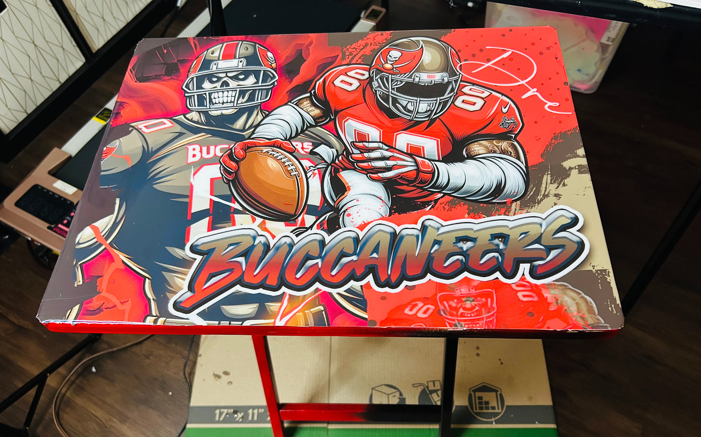 Football Themed Tray Table-Epoxy Covered