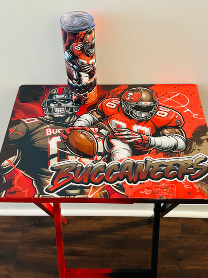 Football Themed Tray Table-Epoxy Covered