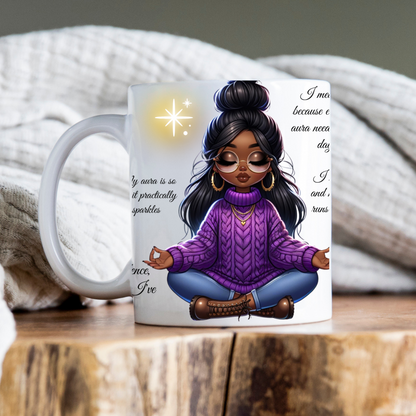 Purple Meditation Doll Mug