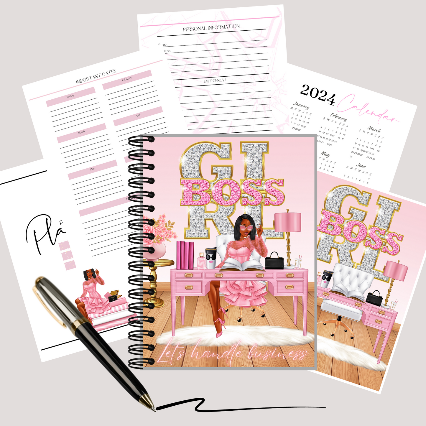 Pink Girl Boss Planner