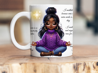 Purple Meditation Doll Mug